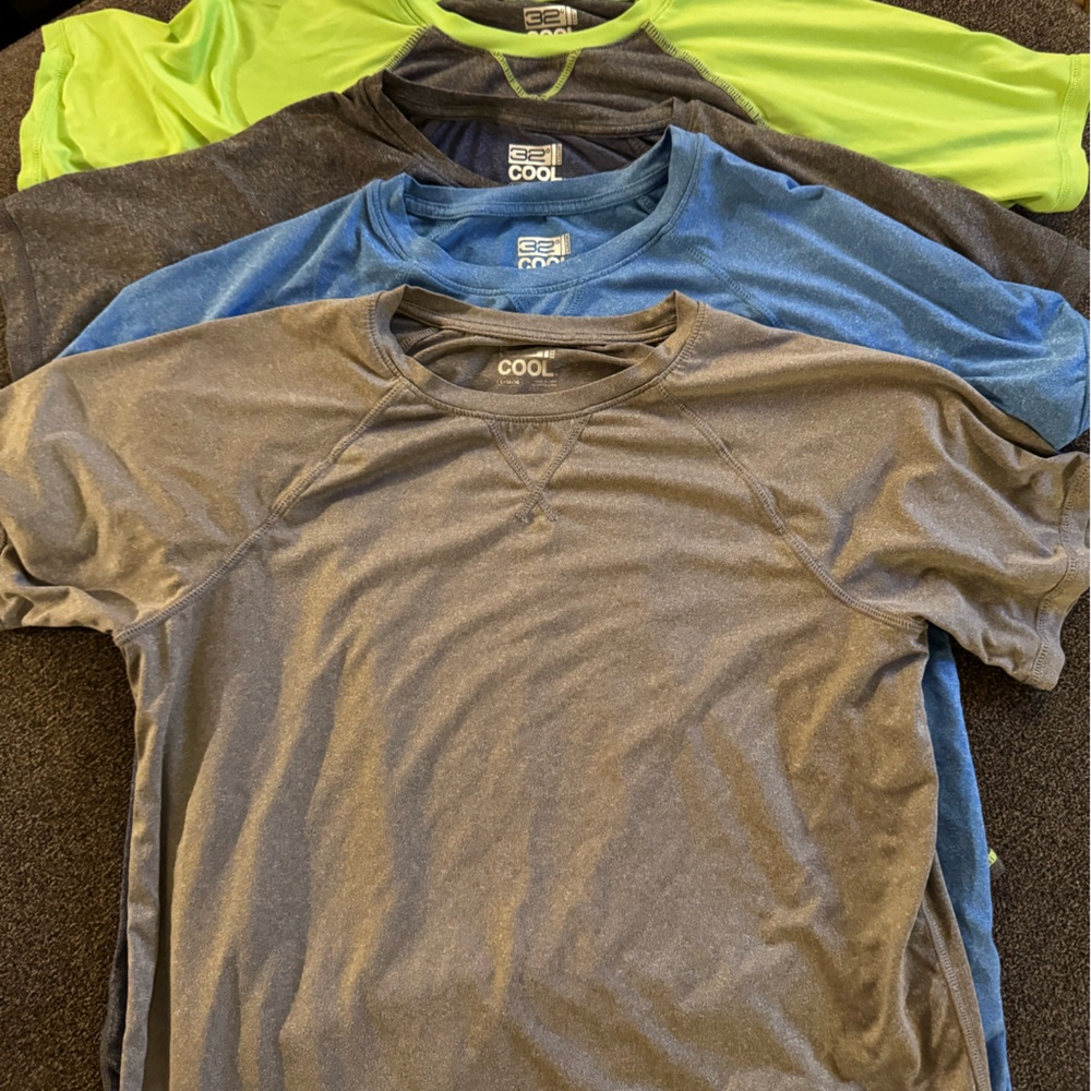 32 Degrees Kids' Short Sleeve Tees in Green, Blue, Gray, and Black